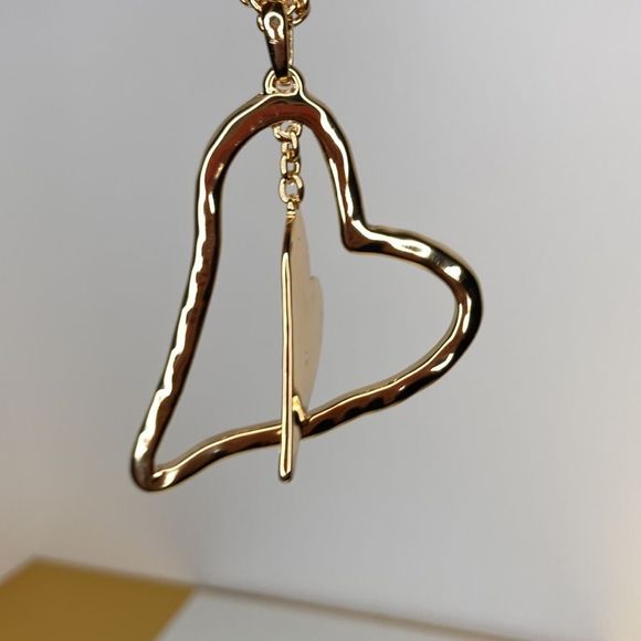 Robert Lee Morris Necklace Soho CollectionGold Long Chain Heart Pendant Necklace - Picture 8 of 14